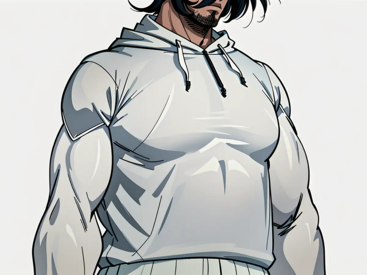 Nike model donning grey sweatshirt featuring hood Nike model sporting a grey, hooded sweatshirt