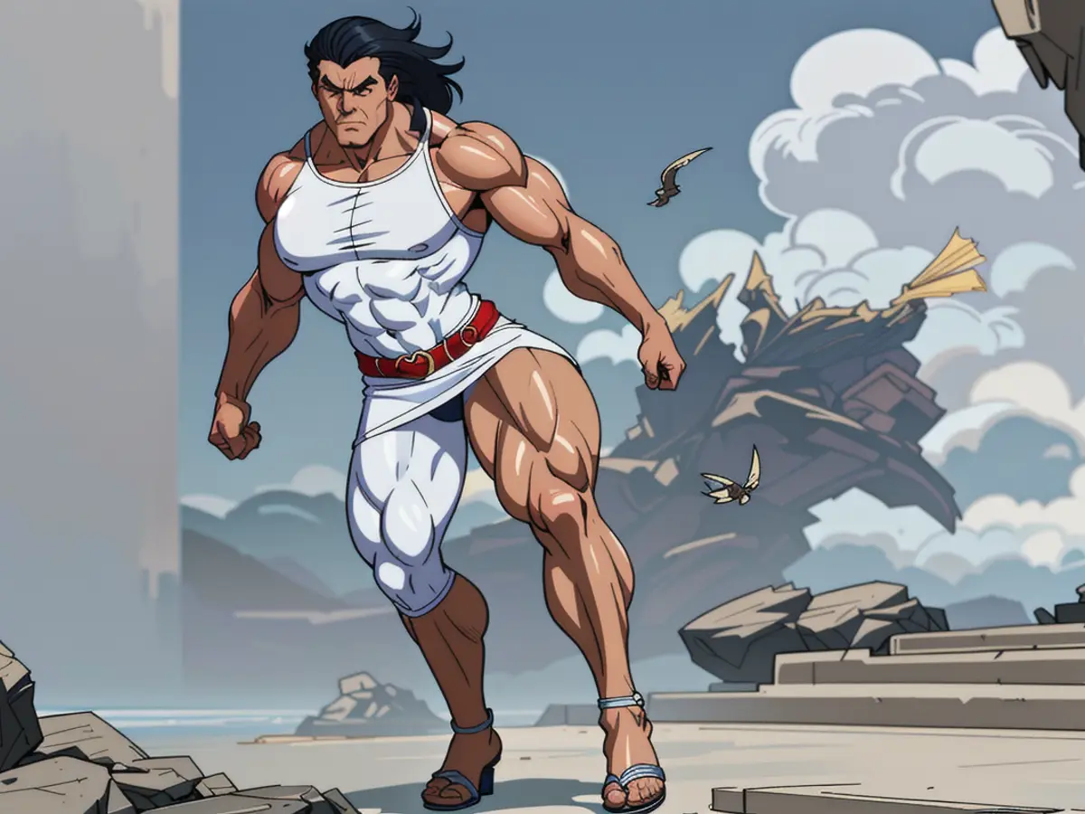 Critic donning white-strapped sandals and form-fitting ruched attire in white.