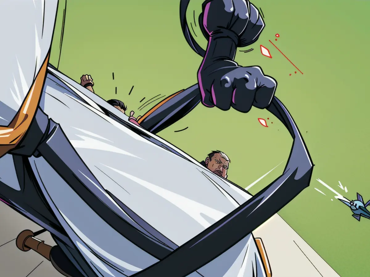 A black scarf is securely attached to the handle of a baby stroller. The individual swathed a black accessory around the stroller's grasp.