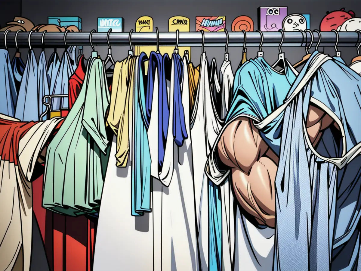 Image assessment of the blue hanging apparatus within a wardrobe space Image assessment of blue storage units within a wardrobe