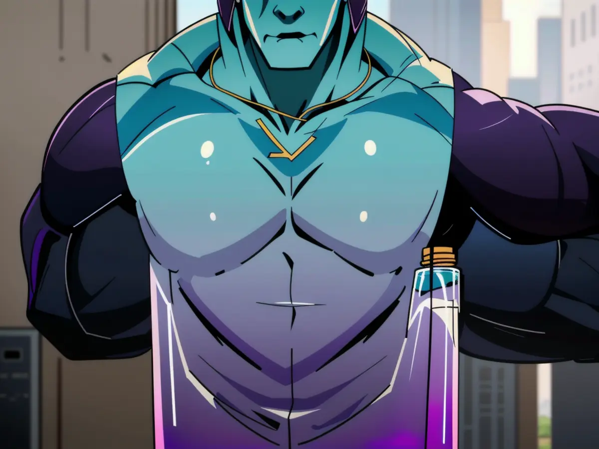 Turquoise and Purple-Hued Water Bottle