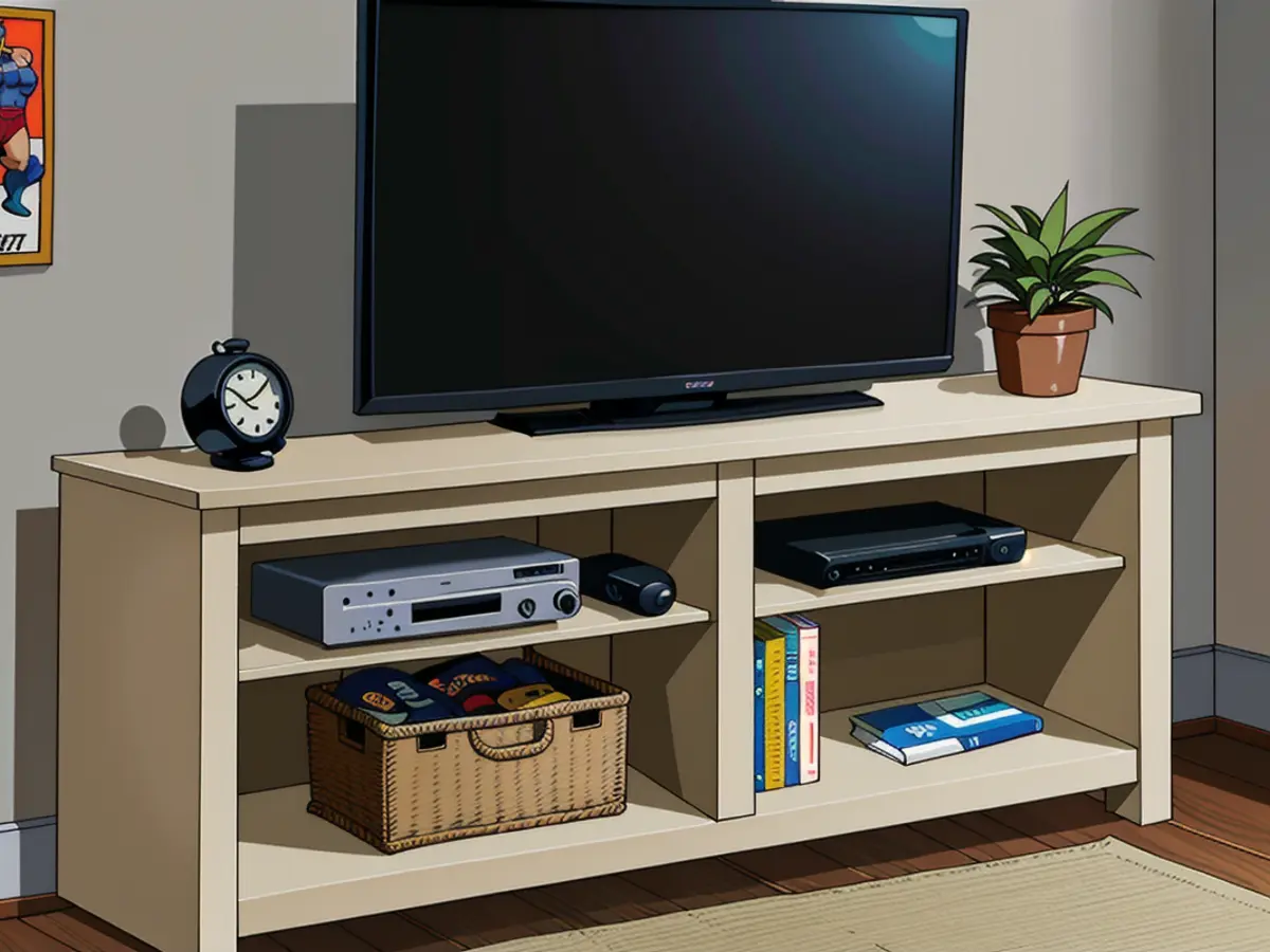 Television Stand Reorganized Media Support: Television Stand Arrangement