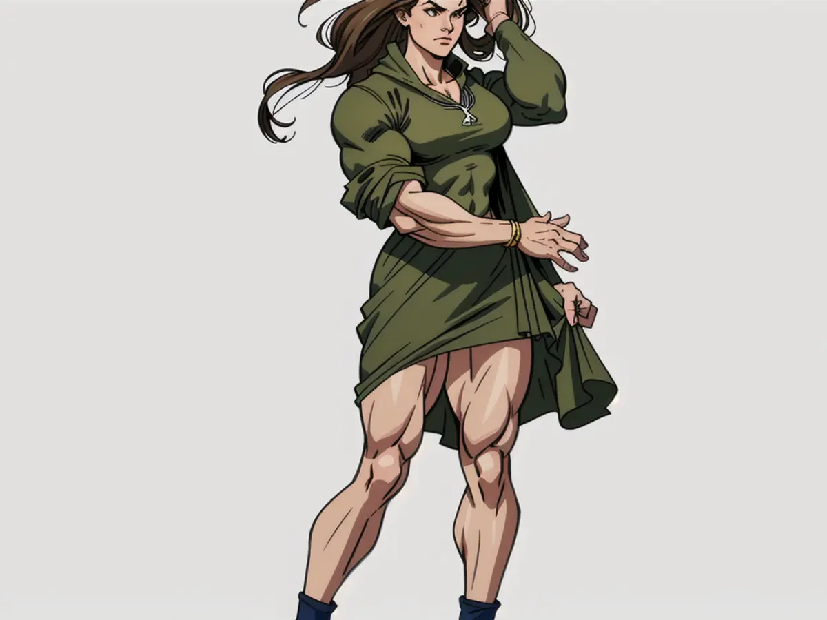 Olive green flutter-sleeved, ankle-length garment featuring a dress silhouette.