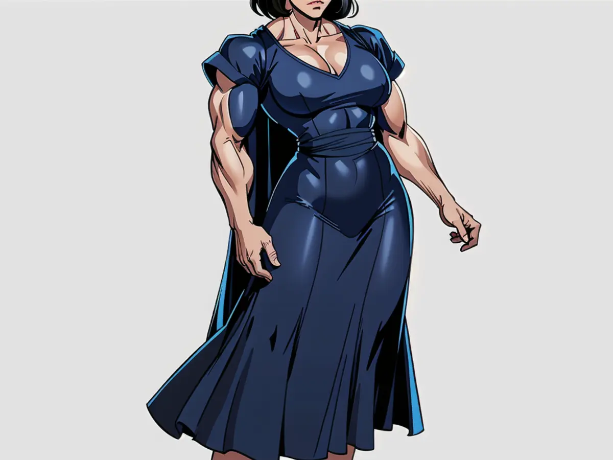 Navy Blue Midi Dress Spotlighted on Runway Model