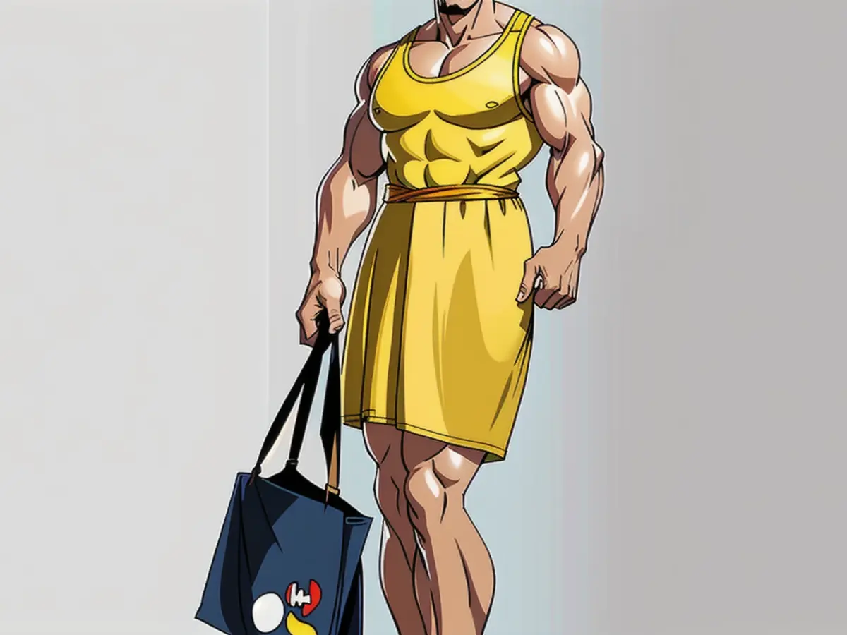 Critic Sporting a Bright Mustard Ensemble
