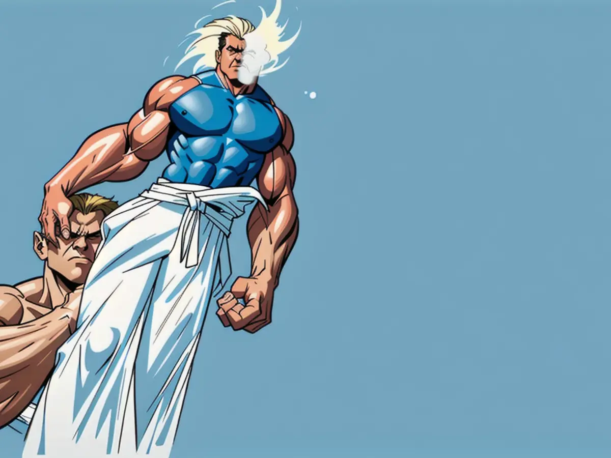 A container, distinctively colored blue and white, housing a dry shampoo product. A container, colored blue and white, transporting dry shampoo without moisture content.