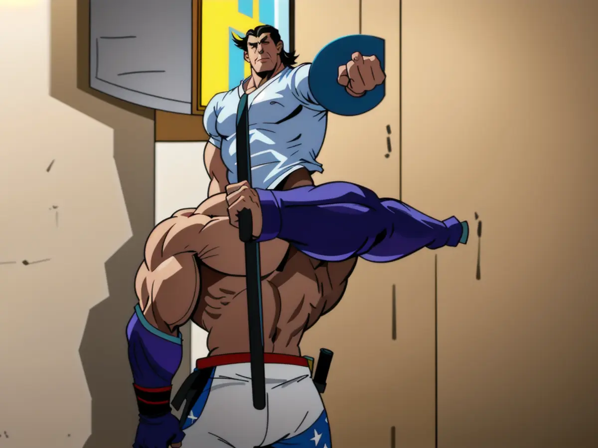 Image showcase of wall-mounted holder for cleaning tools Image of Wall-Mounted Storage for Cleaning Tools Displayed