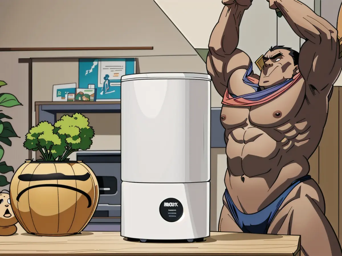 Countertop humidifier in use Countertop humidifier in use