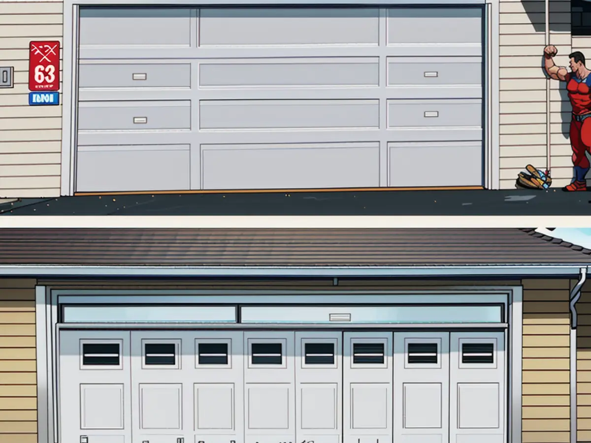 Before and After Transformation: Garage Door Makeover with Magnets - From Ordinary to Exceptional! Before and After Transformation: Garage Door Makeover with Magnets - A Stunning Change from Bare to Polished!