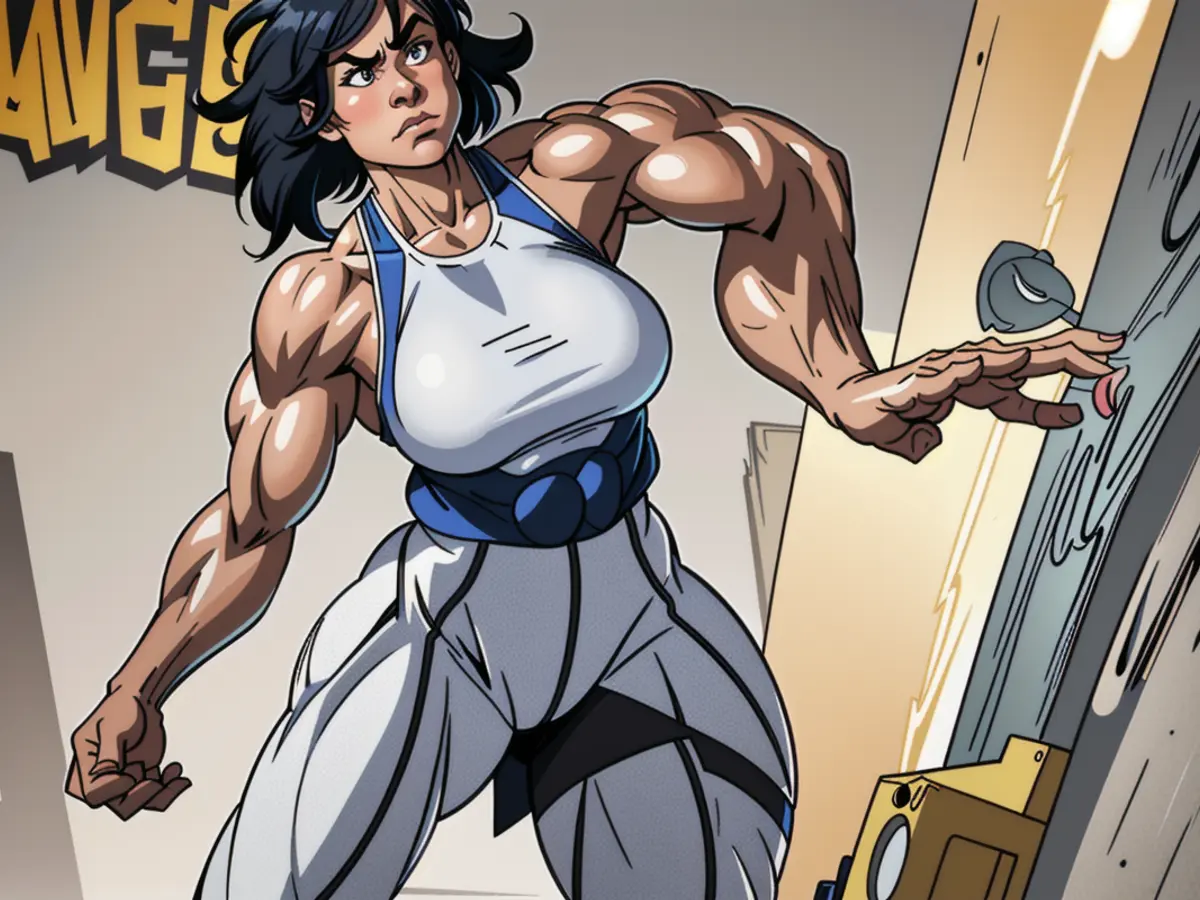 Critic donning a white strappy top and white-black leggings appraisal is underway Critic wear white tank top, combined with white and black leggings