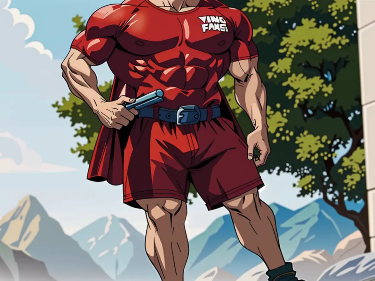 Red-hued romper donned by fashion model Red-hued romper donned by fashion model
