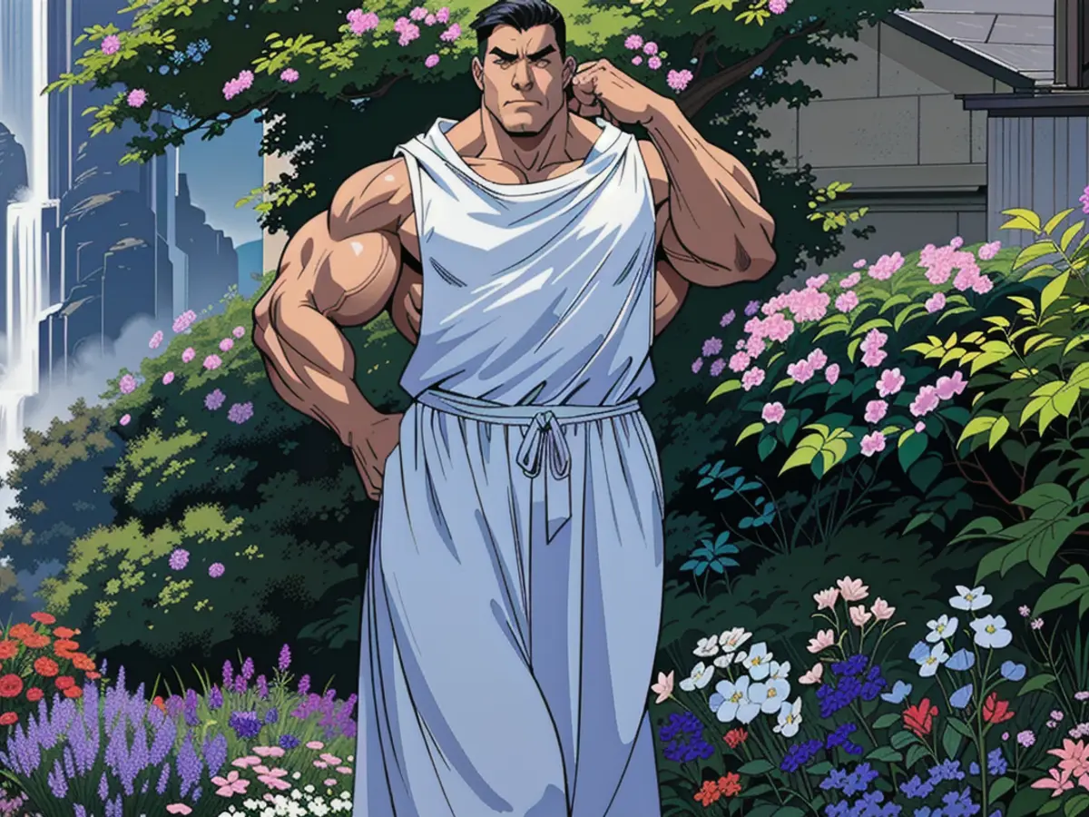 Critic donning flowery white attire offers appraisal Critic Donned Flowery White Gown for Review Event