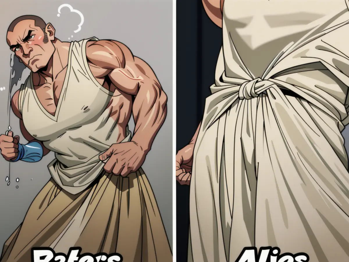 Before application: Rumpled gown picture, After application: Smoothly ironed dress image following spray usage Before application of the spray, a photo of a creased dress was showcased; after spraying, the same dress appeared smoothed out.