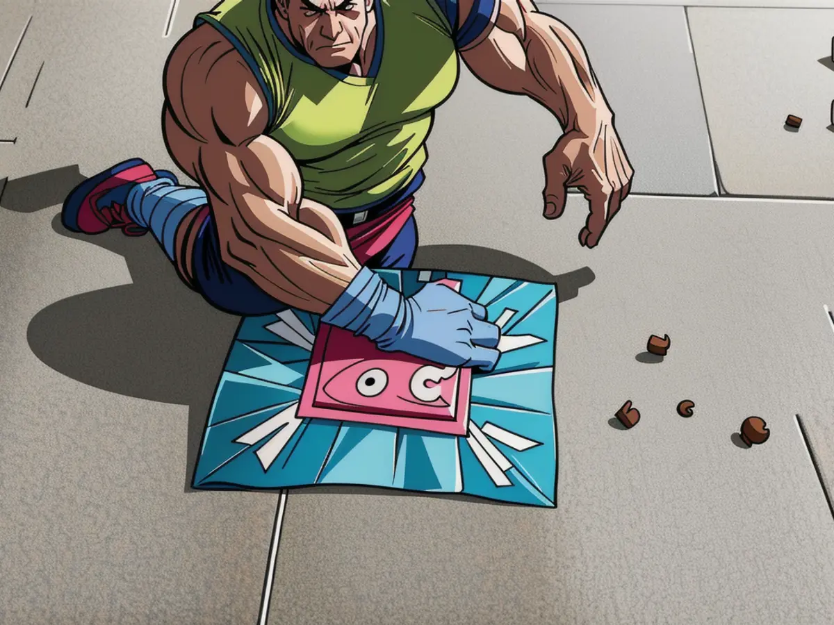 Dog engaged in playing with a treat-dispensing toy on a soft floor surface, actively manipulating sections to uncover snacks Dog enjoying a treat-filled puzzle toy on a plush carpet, actively engaging with its various compartments
