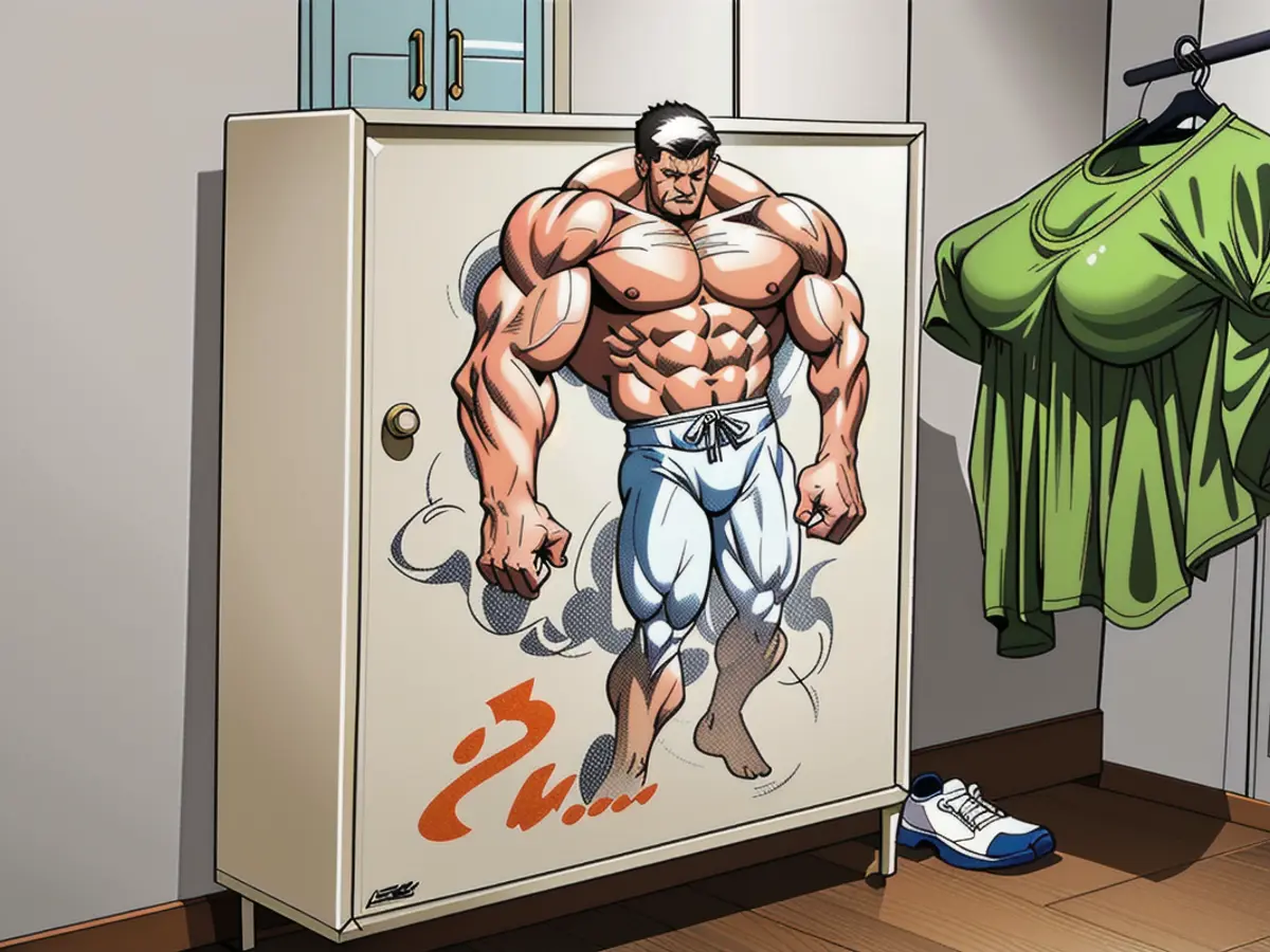 The shut natural-toned shoe wardrobe was secured.