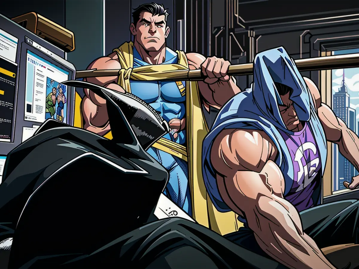 Trader engages in activities on the New York Stock Exchange floor, New York, on March 19, 2025.