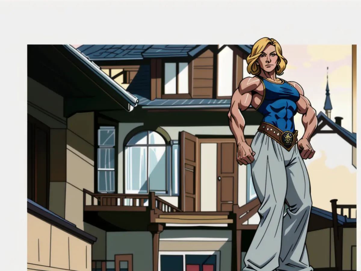 Dietrich Stands Before Her Home