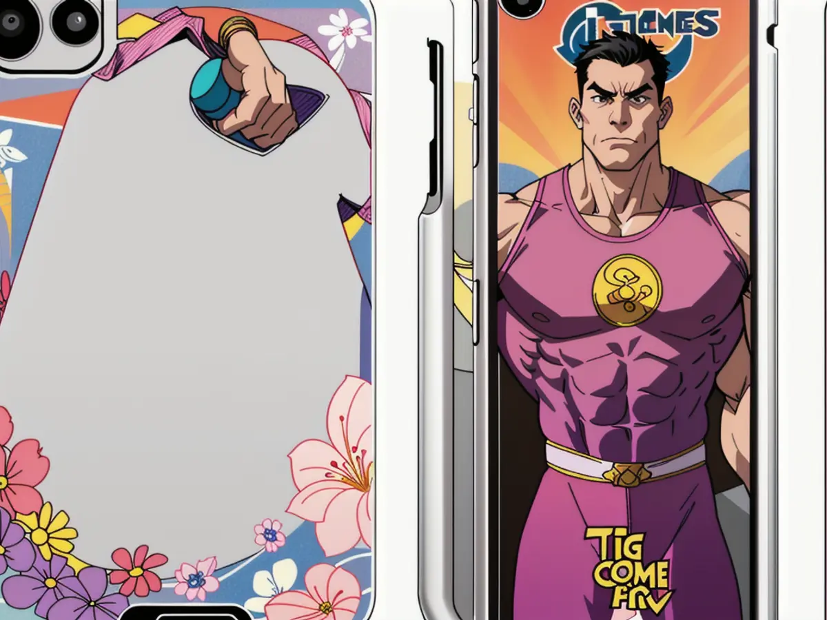 Floral phone cover in pink colorway Floral-Pattered Telephone Accessory in Pink Shade