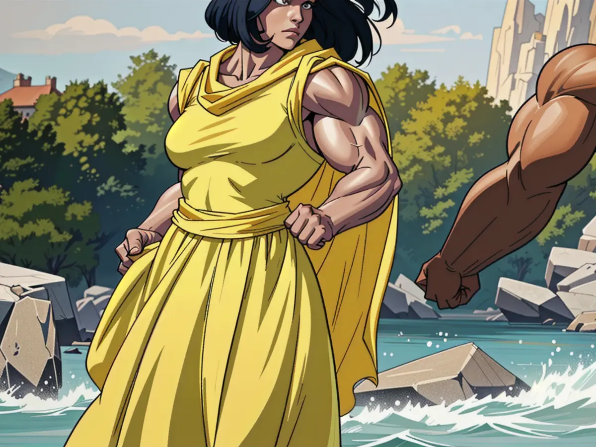 Critic in vibrant, romantic-themed maxi gown and strappy sandals Critic donning a yellow, romantic-maxi gown and wedges attire