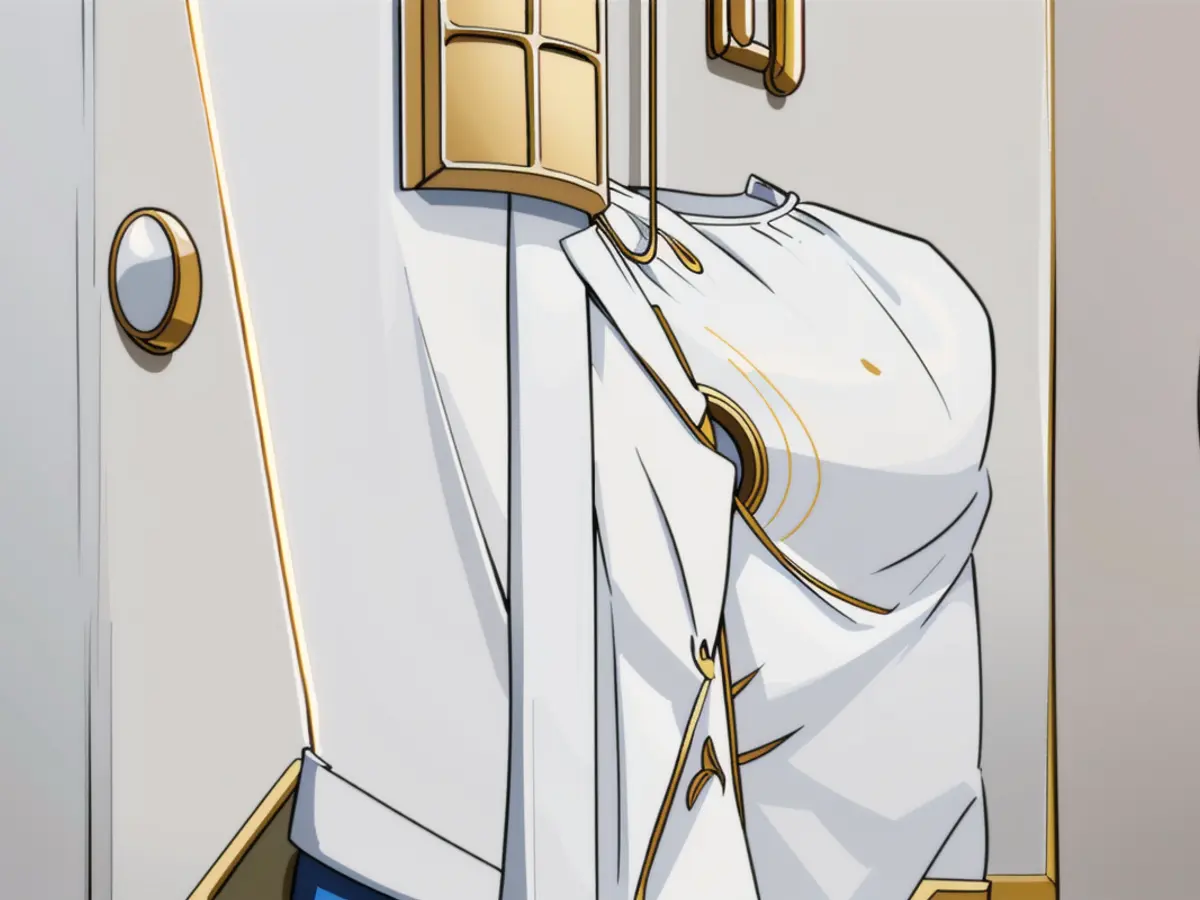 White cabinets fitted with brass square handles White cabinets adorned with brass square handles