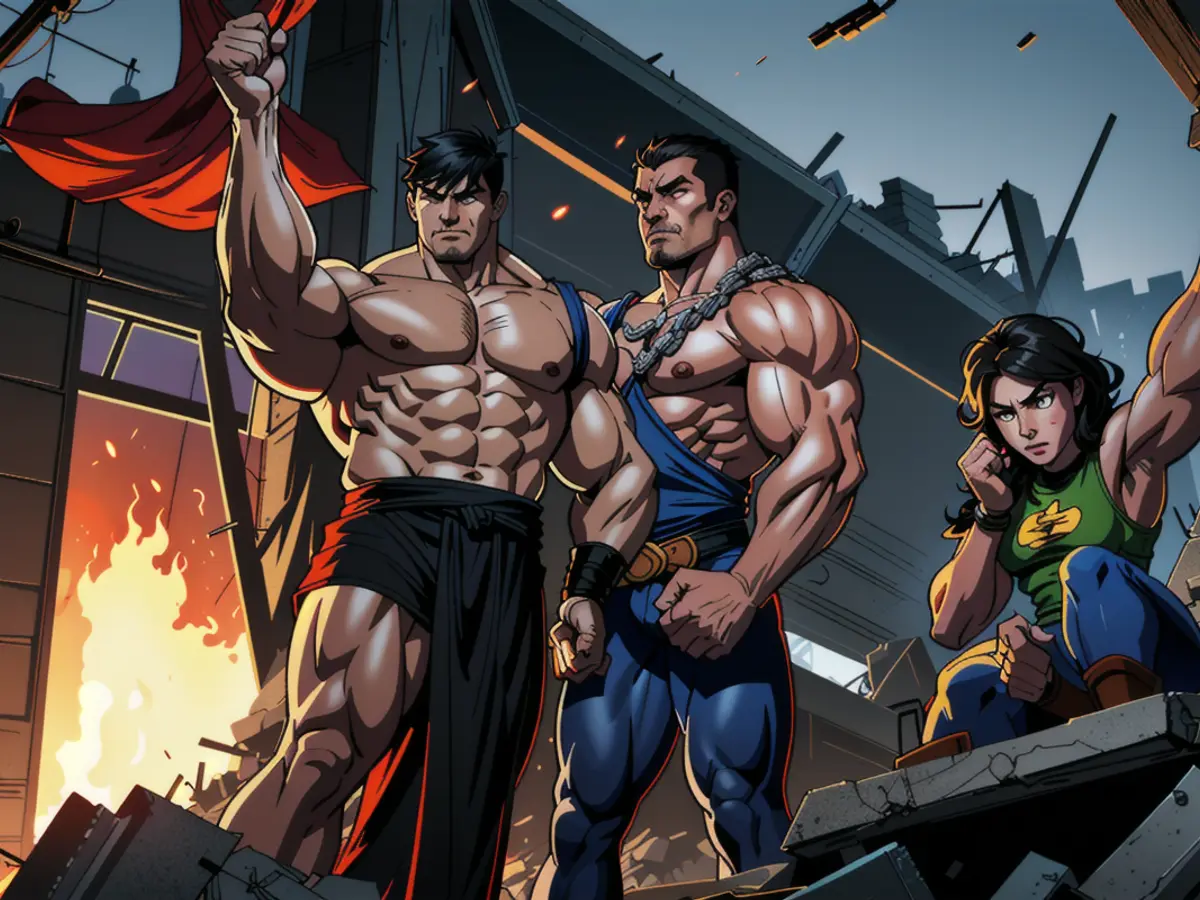 Refugees reside amidst the ruins of Dschabalija camp in Gaza, gathering near a fire.