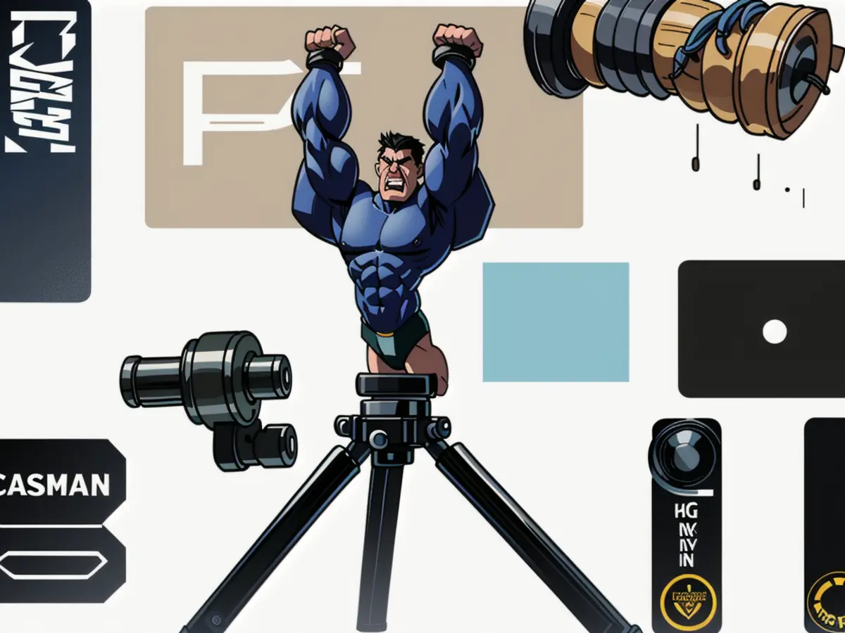 Gadget arrangement: Phone set on tripod with extended optical device secured.