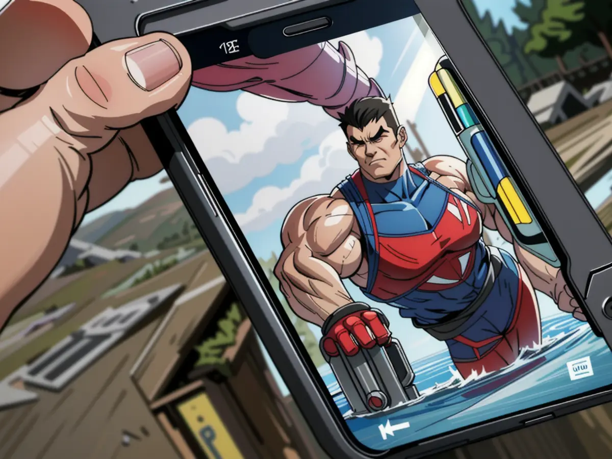 Image depiction of a smartphone submerged in water and coated in mud in a review scenario.