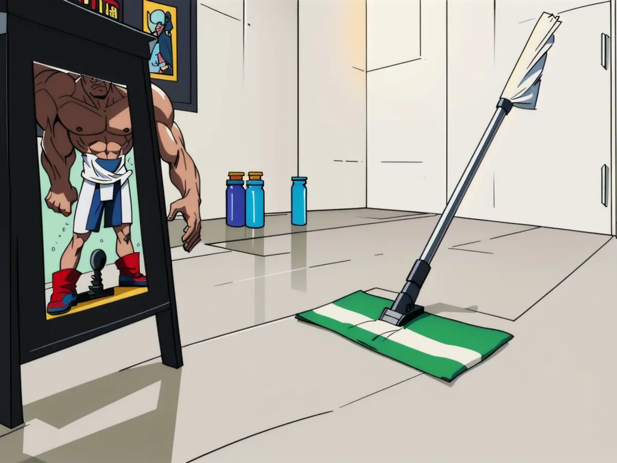 Using a moistened cloth, Swiffer cleans a floor surface Wet Cloth Used to Clean Floor with Swiffer