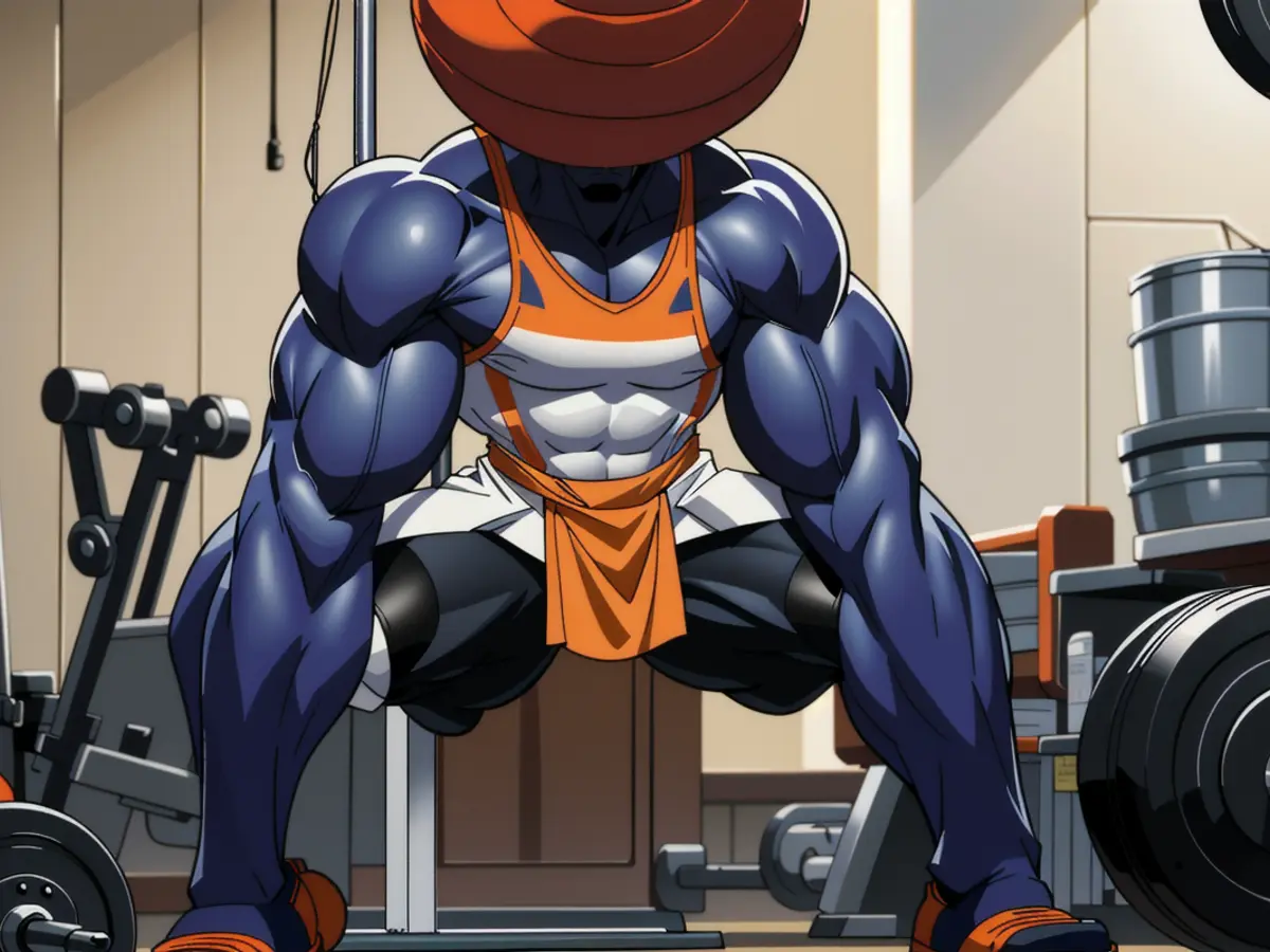 Personal Trainer Using Orange Kettle Gryp for Dumbbell Exercises Exercise enthusiast utilizing an Orange Kettle Gryp for dumbbell workouts