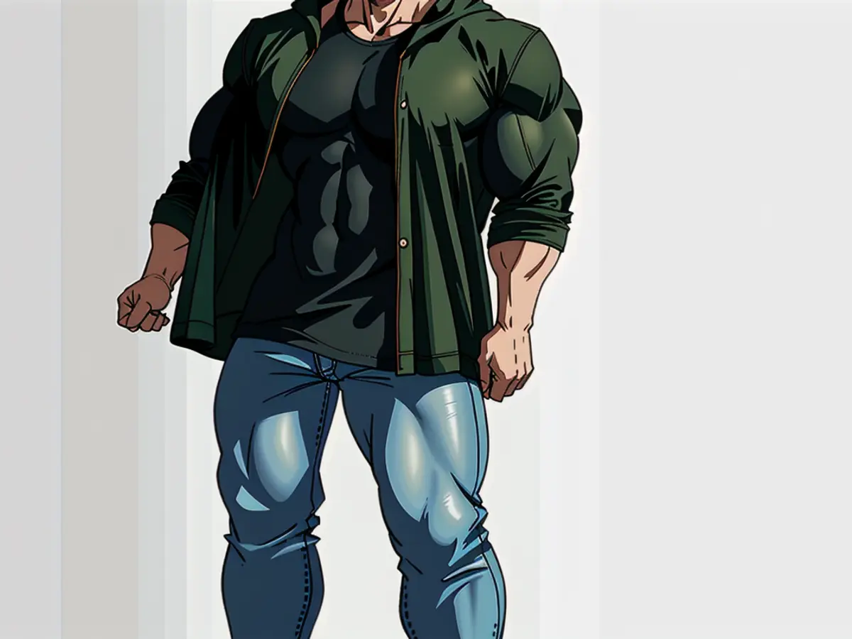 Model sporting a dark green corduroy shacket.