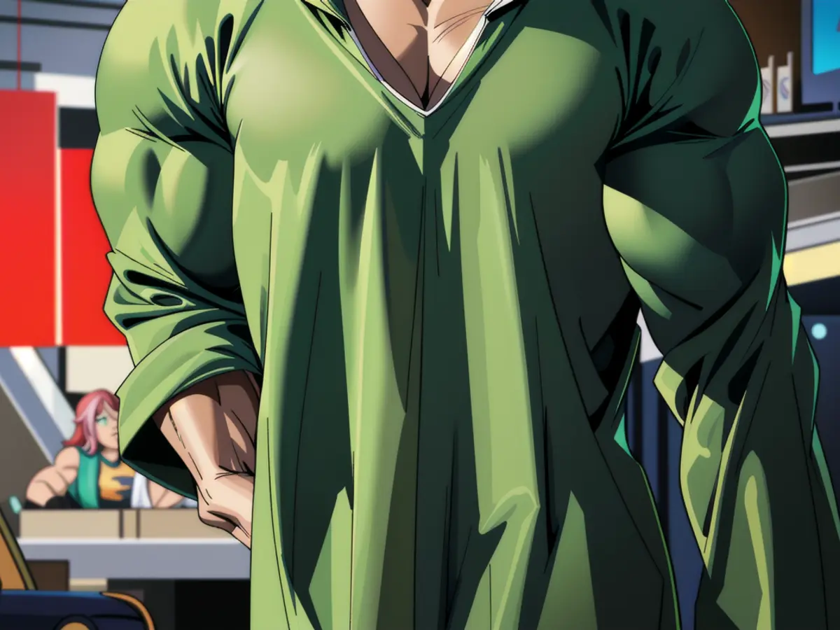 Picture of a customer modeling the green tunic in a review. Picture of a customer donning the green tunic in their review snapshot