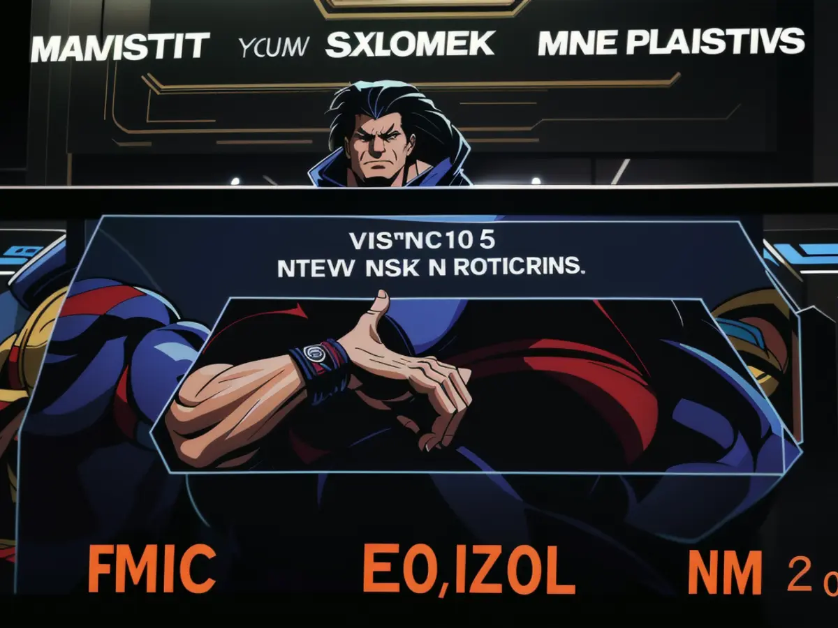 Financial stats flicker on a screen in the New York Stock Exchange, April 7, 2025.