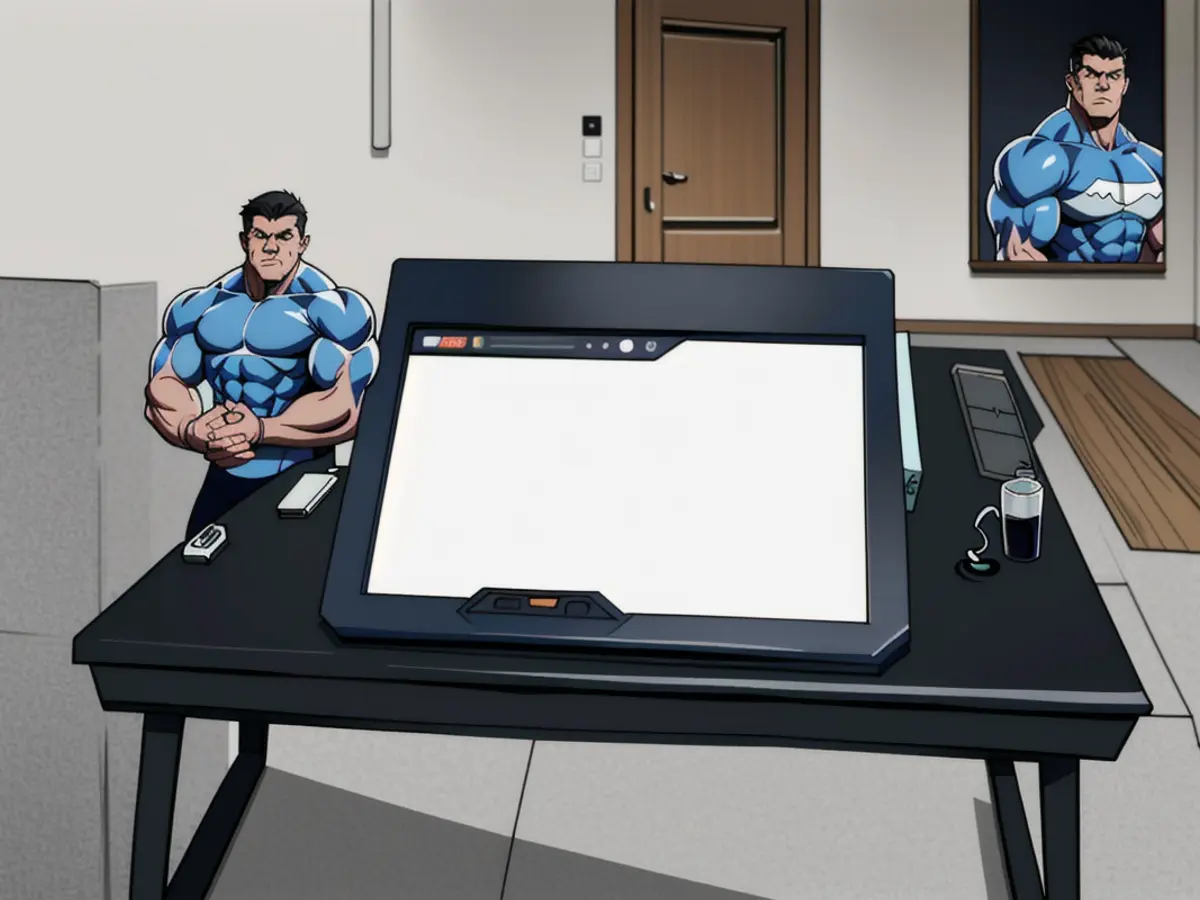 Open desk, black in color, displays a blank white page and houses a transparent water bottle in a holder. A black phone compartment is situated within a slot. Desk with black finish, showcasing an open white page, a transparent water bottle in an integrated cup holder, and a black phone holder in a designated slot.