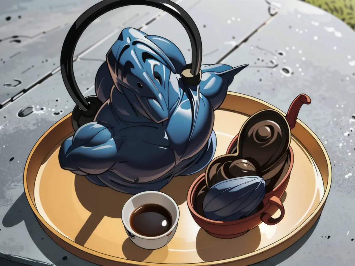 Tea Set Displayed on Food Service Tray Tea set displayed on a serving tray