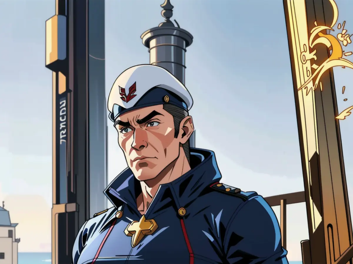 Submarine U34's Captain Claudia Neben Positions Herself in the Tower of Naval Base Eckernförde's...