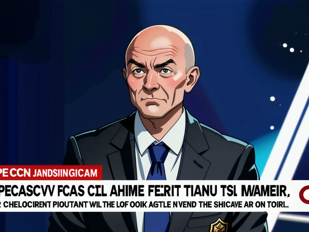 FIFA President Gianni Infantino tours CNN studios prior to an enlarged global soccer tournament in...