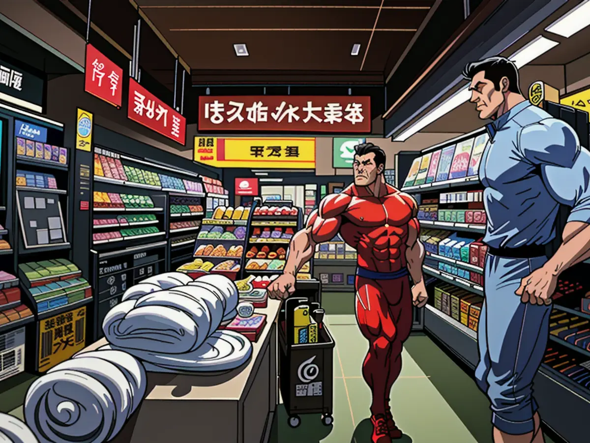 Crowds throng the Chang Jiang Supermarket in Flushing, Queens borough of New York City on the 18th...