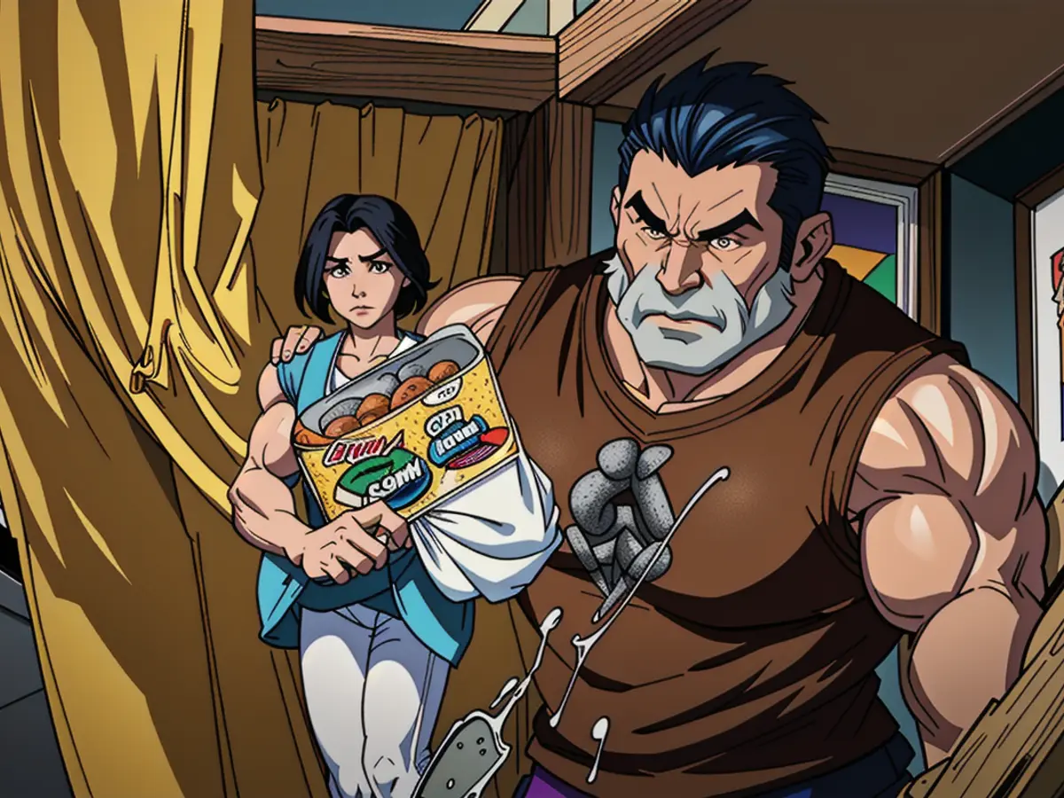 Worker arranges seafood at Chang Jiang establishment. Seafood organizer at work in Chang Jiang.