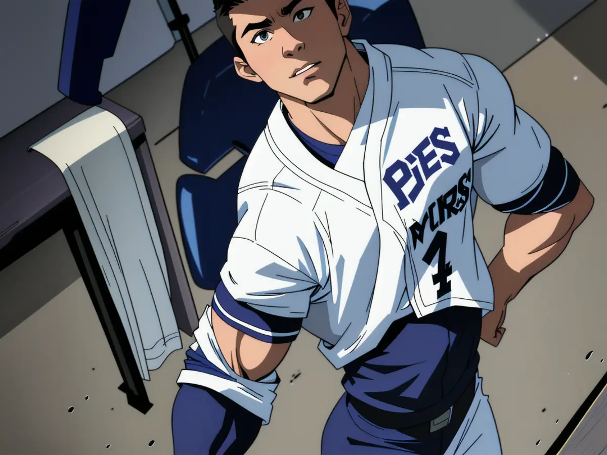 Dodgers' standout Shohei Ohtani spotted in the team's dugout during a match versus the Colorado...