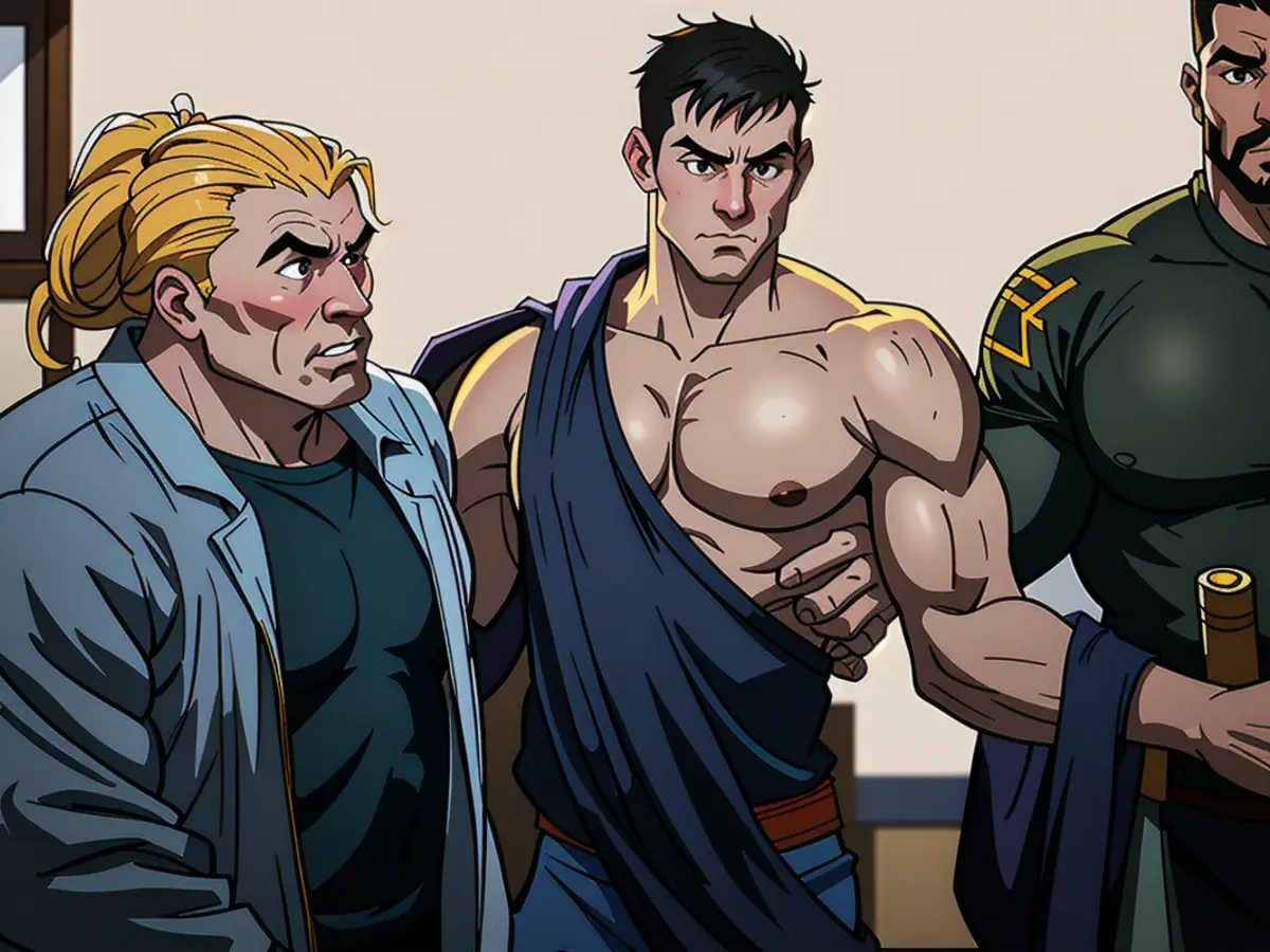 Judge Jeffrey Ferguson, of Orange County Superior Court, is emotionally supported by his lawyer,...