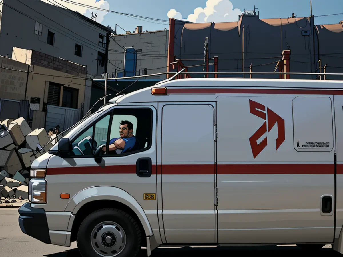 Emergency vehicle located in Gaza Strip (depicted)