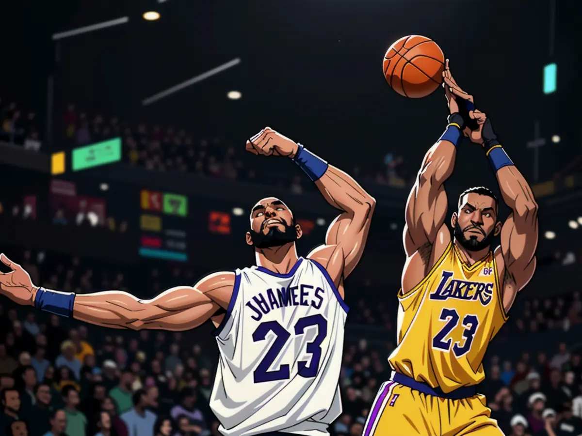 LeBron James achieves a double-figure points-and-rebounds combination in Game 2. In Game 2, LeBron James achieved a double-double in his performance.