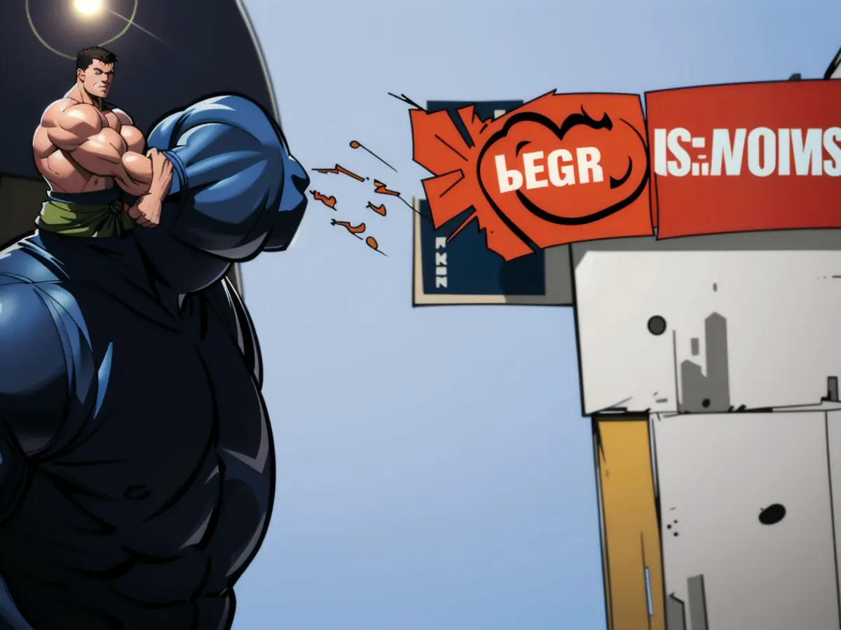 Illustration portraying individuals engaging in a violent protest, with police officers attempting to control the situation. Prominent symbols and slogans of various extremist groups can be seen among the protesters. In the recent survey preceding the Vienna Municipal Council election on the 27th of April, the SPÖ finds itself in a tough battle, yet Michael Ludwig's top position remains unchallenged.