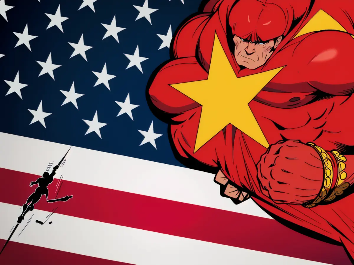 Man holding a sign that reads U.S. President Donald Trump hints at ongoing discussions with the country, despite government ministers denying any trade negotiations are underway.