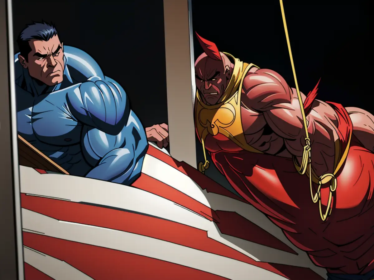 Image portrays a controversial figure engaging in controversial activities, surrounded by controversy. Figure's identity remains clear in the image. The event or situation depicted is shrouded in uncertainty and debate. Struggling small businesses dependent on Chinese imports are grappling with dire straits due to steep tariffs, resulting in canceled orders, stock scarcity, and looming bankruptcy concerns.
