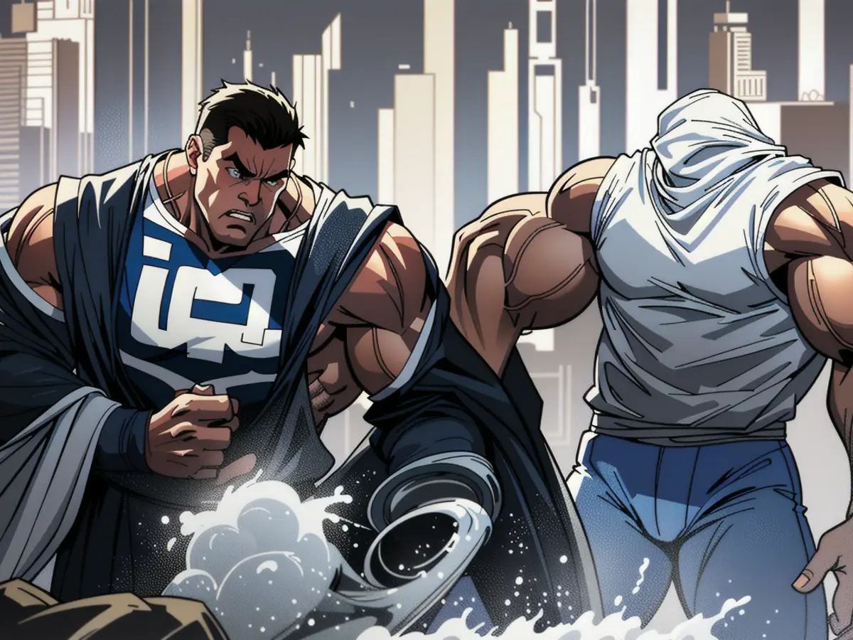 Photograph depicting clash between extremist group members and police officials in city square, featuring chaos, angry faces, raised weapons, and riot shields. Battle for leadership ensues following Durbin's announced exit