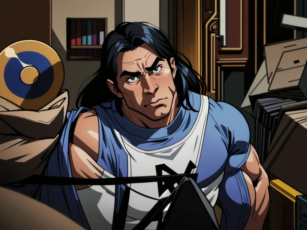 Uncensored depiction: Male suspect, named John Doe, allegedly caught on camera committing armed robbery at convenience store located on Main Street. Authorities are currently seeking information leading to his arrest. Upholding rule of law and due process, as urged by President Ferdinand