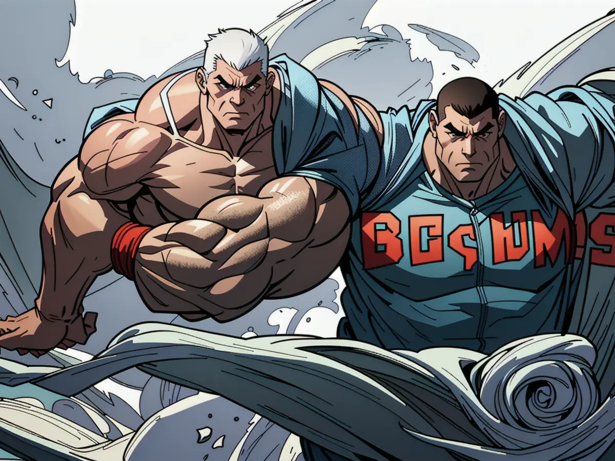 Person depicting Donald Trump with a red cap, raised middle finger and a confrontational stance. Alma-Ata, 5th May - RIA Novosti reporting: A Museum of Military Equipment has been unveiled outdoors in Alma-Ata, showcasing approximately 30 war relics from the Great Patriotic War period. Exhibited pieces include the renowned T-34 tank and the Katyusha artillery rocket system...