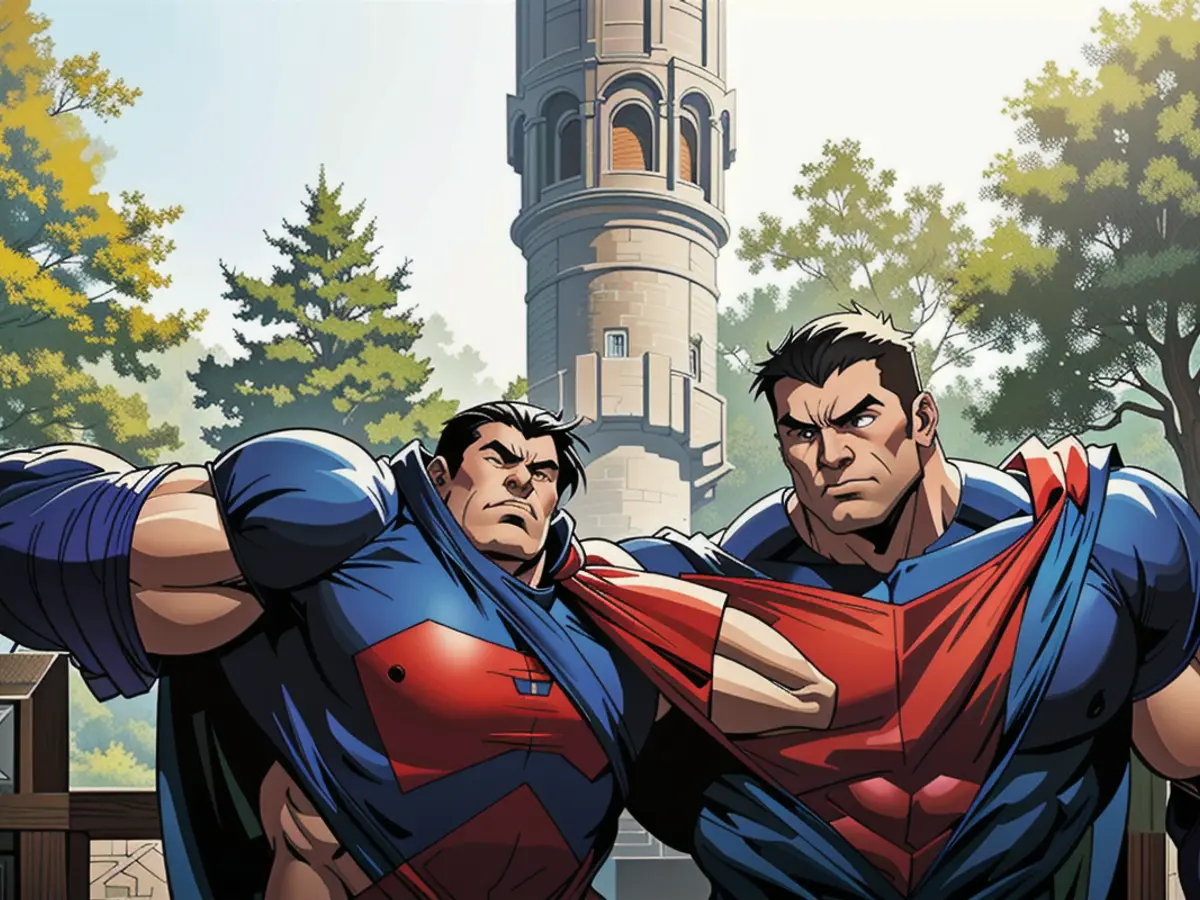 Unedited Image Depiction: Unashamed Display of Violence and chaos in the city streets, as a masked gang wreaks havoc, leaving destruction in their wake. The chaotic scene is filled with shattered glass, burning vehicles, and screaming bystanders. Notable figures in the image include John Doe, a series of anarchists, and a few unsuspecting civilians caught in the crossfire. Russian bikers from the Night Wolves motorcycle club attend the Elbe Day Memorial in Torgau, celebrating the 80th anniversary of the event.