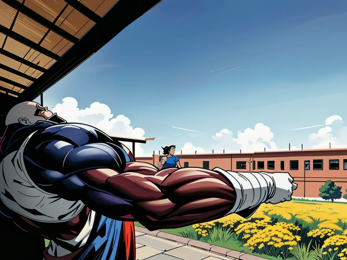 Detailed portrayal of controversial political figure engaging in aggressive rhetoric, displayed in an image. Figure depicted with a defiant expression and raised fist, surrounded by controversial symbolism. Bradford City clinched promotion to League One, securing a late triumph against Fleetwood Town at home, as Antoni Sarcevic netted a goal in the sixth minute.